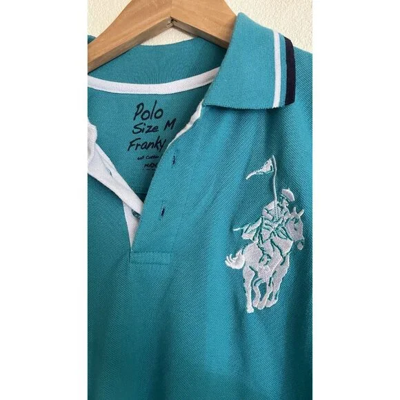 Blue Shirts Mens Polo Franky Max Shirt Big Pony Number Size